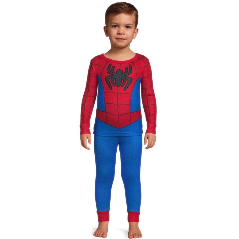 NEW NWT Boys Sz 2 Toddler SPIDERMAN Snug Fitting 2 Pc Pajama Lounge Set MARVEL